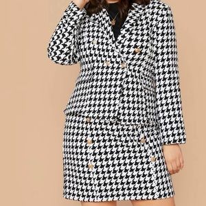 Houndstooth Blazer and Skirt Set